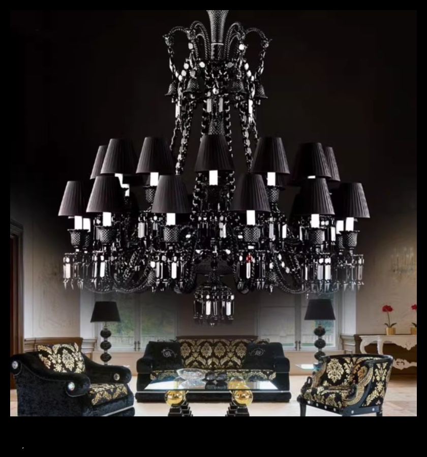 Luxe Ambiance: Black Chandeliers Elevating Interior Spaces
